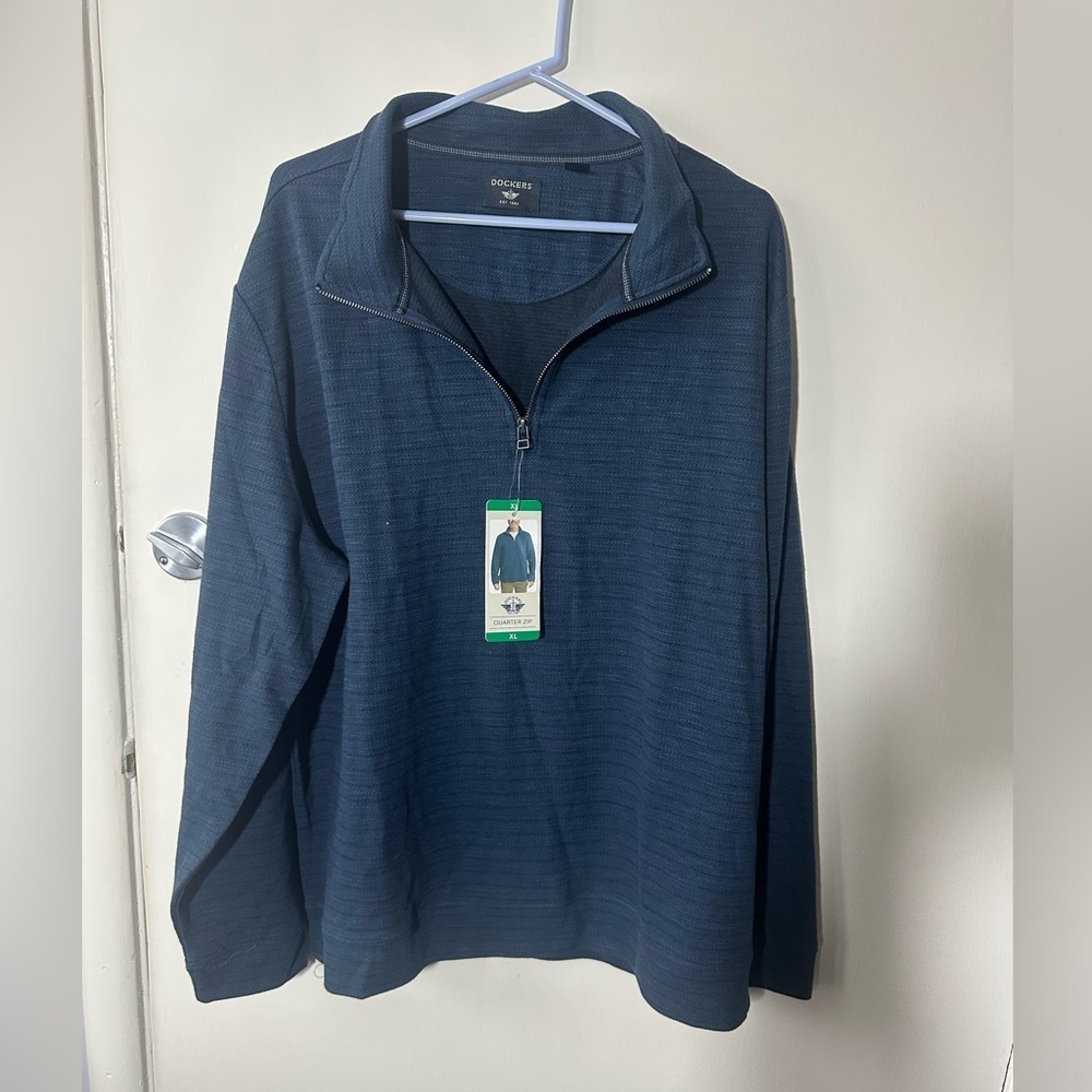 Dockers Men's Dark Blue Zip-Up Sweater